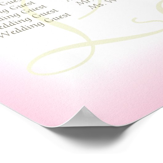 Gerbera Daisy Wedding Guest Seating Chart Poster (Ecke)