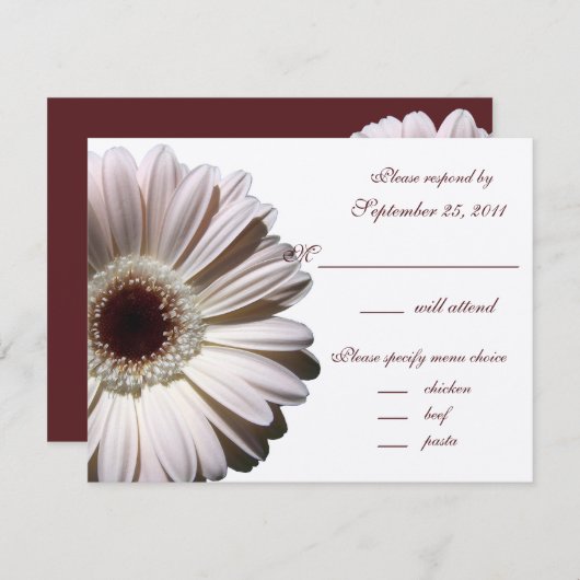 Gerbera Daisy Wedding/ Response RSVP Karte (Vorne/Hinten)