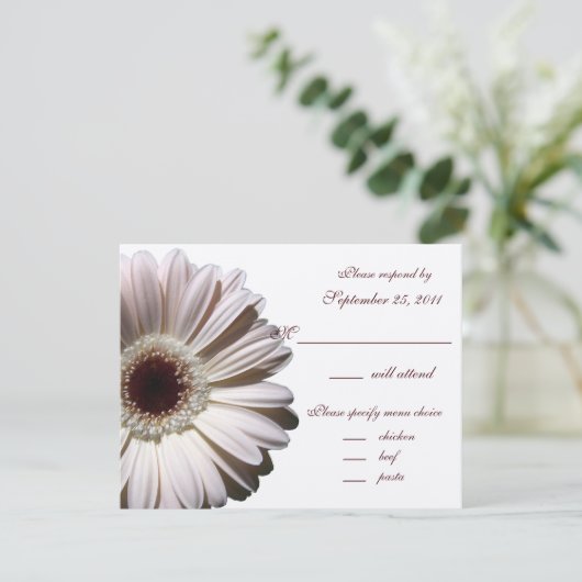 Gerbera Daisy Wedding/ Response RSVP Karte (Stehend Vorderseite)