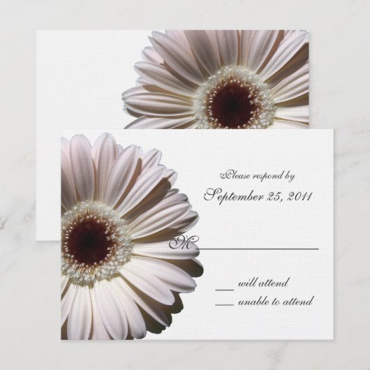 Gerbera Daisy Wedding/ Response RSVP Karte (Vorne/Hinten)