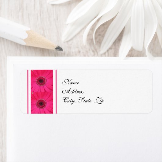 Gerbera Daisy Wedding Return Address Label (Insitu)
