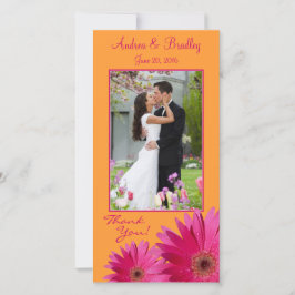 Gerbera Daisy Wedding Vielen Dank Fotokarte Dankeskarte