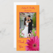 Gerbera Daisy Wedding Vielen Dank Fotokarte Dankeskarte (Vorne/Hinten)