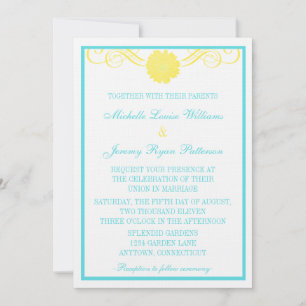 Gerbera Daisy Wirbel Wedding Invite Einladung