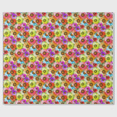 Gerbera farbenfrohe Blume Geschenkpapier (Flach)