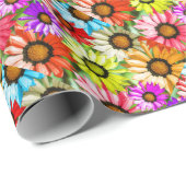 Gerbera farbenfrohe Blume Geschenkpapier (Rolleneckpunkt)
