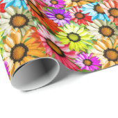 Gerbera farbenfrohe Blume Geschenkpapier (Rolleneckpunkt)
