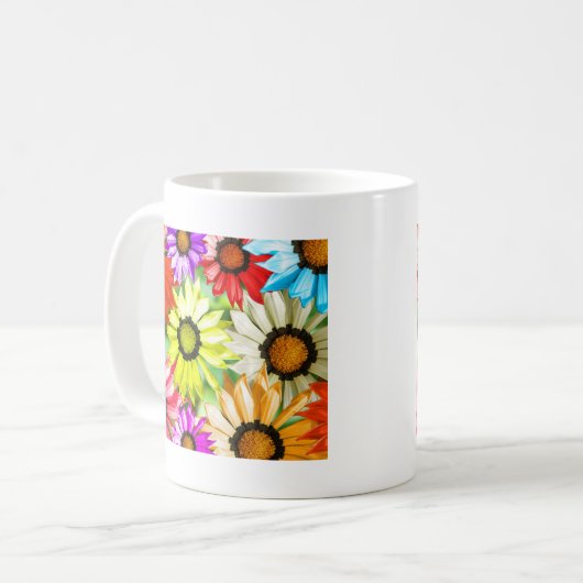 Gerbera farbenfrohe Blume Kaffeetasse (Vorderseite Links)