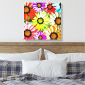 Gerbera farbenfrohe Blume Leinwanddruck (Insitu (Schlafzimmer))