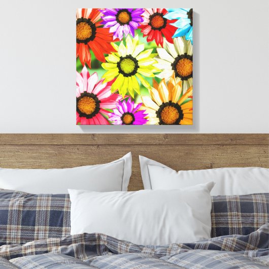 Gerbera farbenfrohe Blume Leinwanddruck (Insitu (Schlafzimmer))