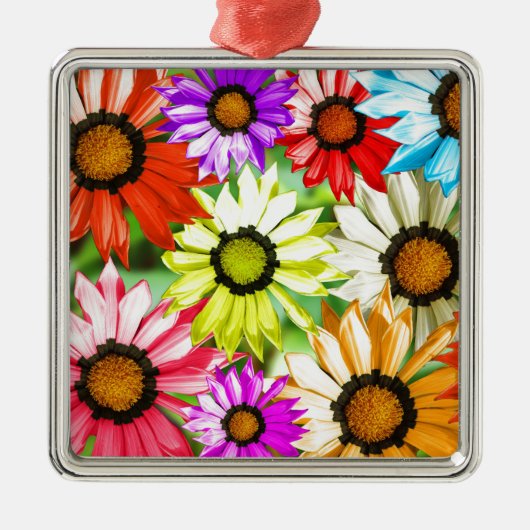 Gerbera farbenfrohe Blume Ornament Aus Metall (Vorne)