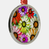 Gerbera farbenfrohe Blume Silbernes Ornament (Rechts)