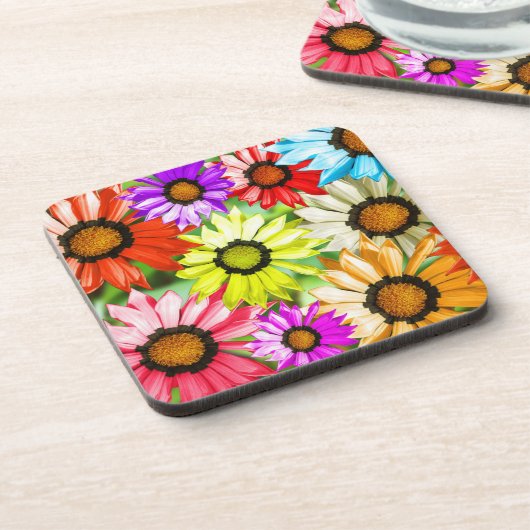 Gerbera farbenfrohe Blume Untersetzer (Linke Seite)