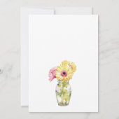 Gerbera Floral Colorful Watercolor Wedding Einladung (Rückseite)