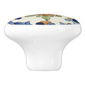 Gerbera Flower Mediterranean Blue Cream Keramikknauf (Seitenansicht)