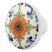 Gerbera Flower Mediterranean Blue Cream Keramikknauf (Rechts)