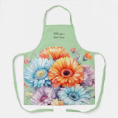 Gerbera flowers custom text green schürze (Vorderseite)
