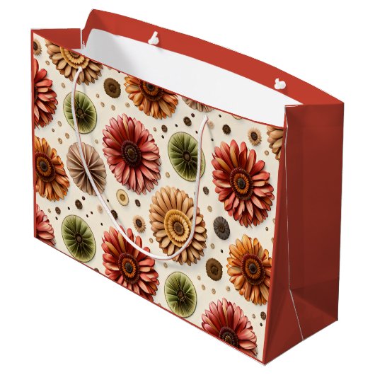 Gerbera Galore Große Geschenktüte (Rückseite Schrägansicht)