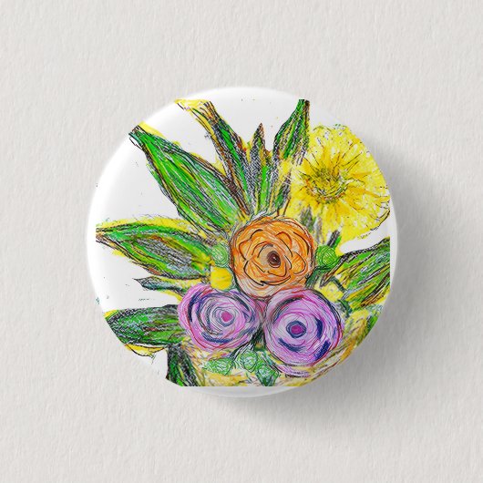 Gerbera Gänseblümchen Button (Vorderseite)