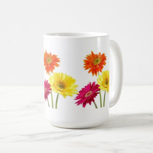 Gerbera-Gänseblümchen Kaffeetasse (VorderseiteRechts)
