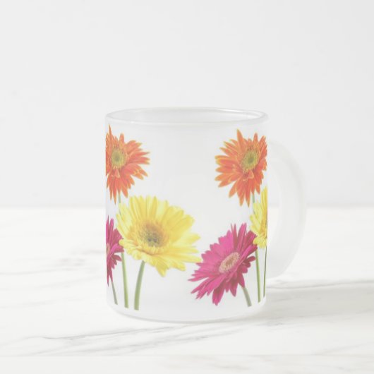 Gerbera-Gänseblümchen Mattglastasse (VorderseiteRechts)