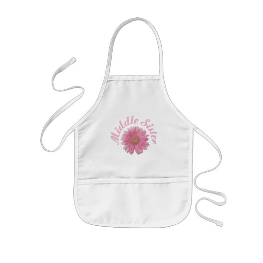 Gerbera-Gänseblümchen-mittlere Schwester-Schürze Kinderschürze (Vorne)