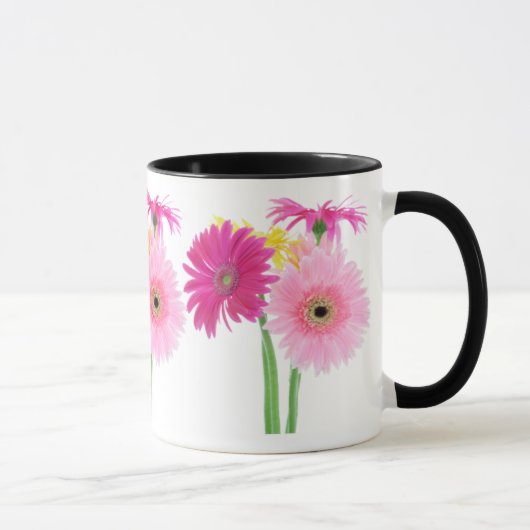 Gerbera-Gänseblümchen Piink Blumen Tasse (Rechts)