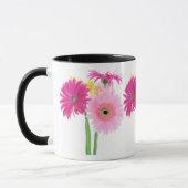 Gerbera-Gänseblümchen Piink Blumen Tasse (Links)