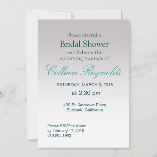 Gerbera-Gänseblümchen-Rolle-Brautparty aquamarin Einladung (Rückseite)