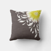 Gerbera-Gänseblümchen-Rolle-Leinwand 1 gelbe Kissen (Rückseite)