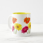 Gerbera-Gänseblümchen Zweifarbige Tasse (Vorderseite Links)