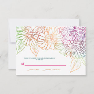 Gerbera Hochzeitsantwortkarte Einladung