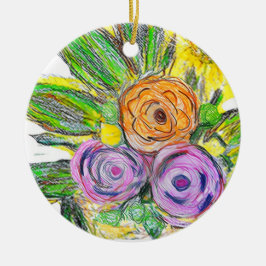 Gerbera-Margerite Keramik Ornament