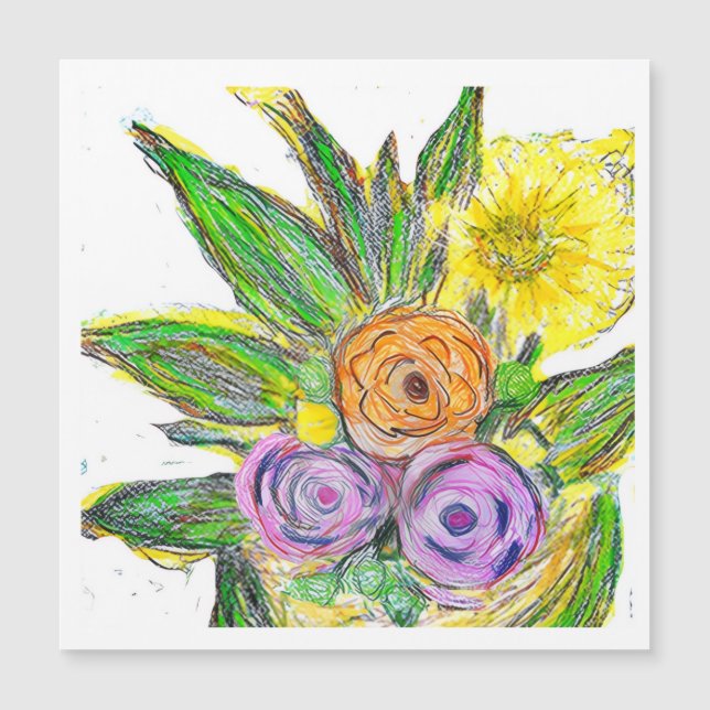 Gerbera-Margerite Magnetkarte (Vorderseite)