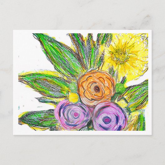 Gerbera-Margerite Postkarte (Vorderseite)