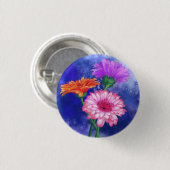 Gerbera-Margeriten-Knopf Button (Vorne & Hinten)