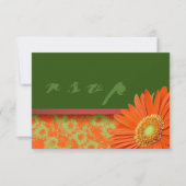 Gerbera Orange Green Script RSVP Cards (Vorderseite)
