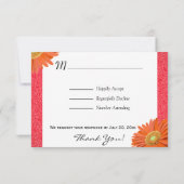 Gerbera Orange Green Script RSVP Cards (Rückseite)