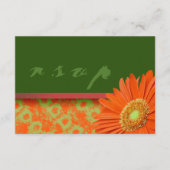 Gerbera Orange Green Script RSVP Cards (Vorderseite)