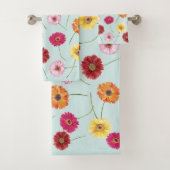 Gerbera,pink,red,orange,yellow badhandtuch set (Insitu)