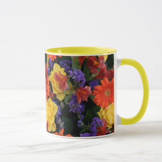 Gerbera-Rosen-Blumenstrauß Tasse (Rechts)