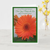 Gerbera Son und Ehefrau Personalisierter Jahrestag Karte (Gelbe Blume)