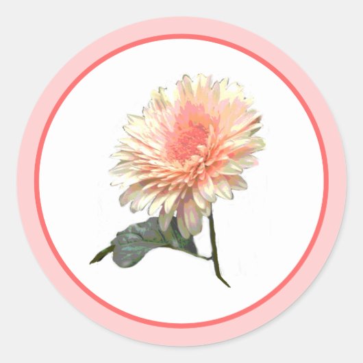 Gerbera Splinder Design Runder Aufkleber (Vorderseite)