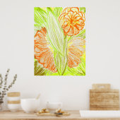 Gerbera und Aspidistra elatior, Poster (Küche)