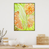 Gerbera und Aspidistra elatior, Poster (Küche)