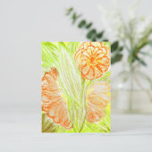 Gerbera und Aspidistra elatior, Postkarte (Stehend Vorderseite)