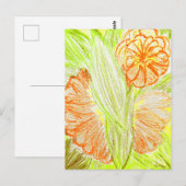 Gerbera und Aspidistra elatior, Postkarte (Vorne/Hinten)