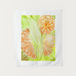 Gerbera und Aspidistra elatior, Wandteppich