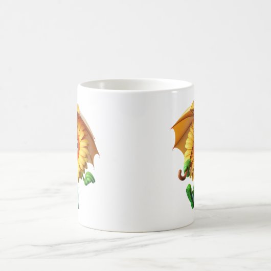 Gerbera unter einem Schirm Kaffeetasse (Mittel)