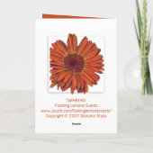 Gerbera Wedding Dankeskarte (Rückseite)